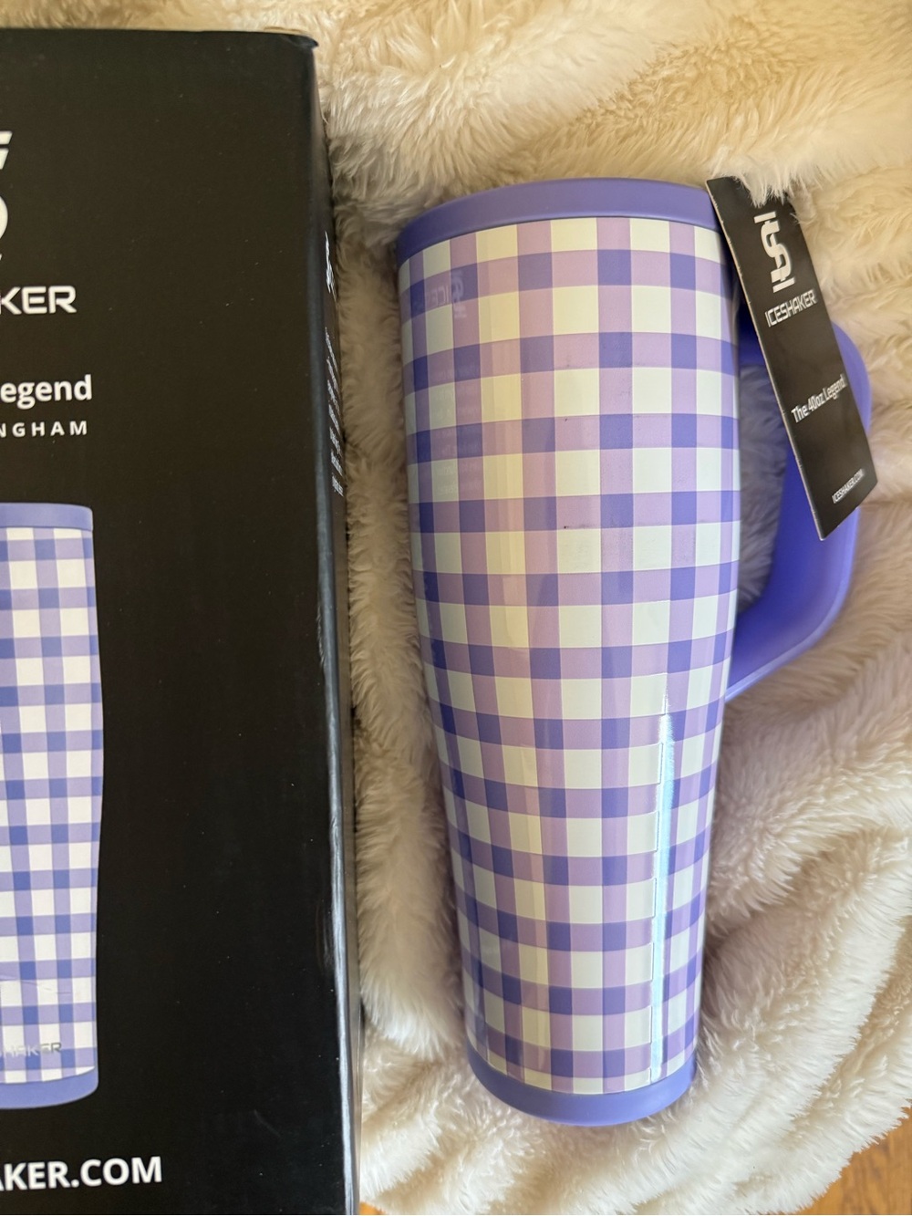 Iceshaker Gingham Purple Plaid Traveler 40 oz